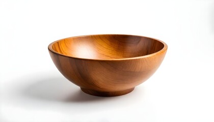 Wooden bowl isolated on white background