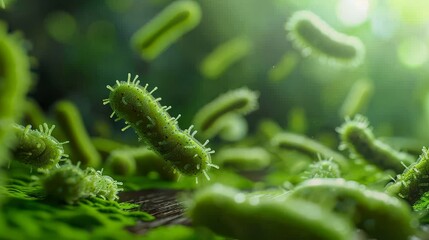 Fototapeta premium Virus, viral infection, bacteria close up, microorganism, 3d rendering
