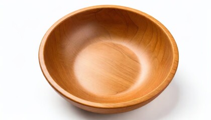 Wooden bowl isolated on white background