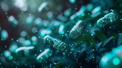 Fototapeta premium Virus, viral infection, bacteria close up, microorganism, 3d rendering