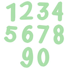 green set of number