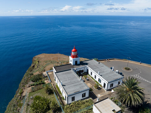 Aerial view of Ponta do Pargo lighthouse