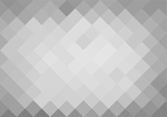 Grey mosaic pixel background with copy space. Gradient abstract tile background. Rectangular check pattern.