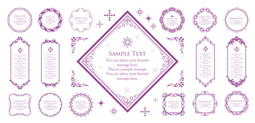 Fashionable frame. Design template. A set of gorgeous foreheads.