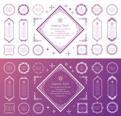 Fashionable frame. Design template. A set of gorgeous foreheads.