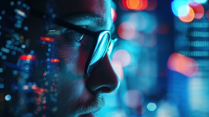 man watching financial chart