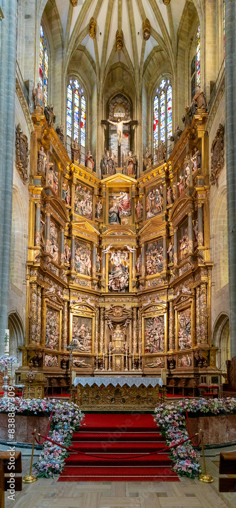 Sticker view of the central nave of the cathedral of saint mary in astorga