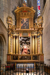 view of the Chapel of Saint Jerome with the Altar Piece in the Astorga Cathedral