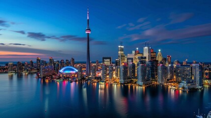 Fototapeta premium Canada city landscape background illustration generated by ai