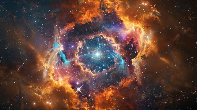 Astounding visualization of a supernova in a star cluster, celestial fireworks