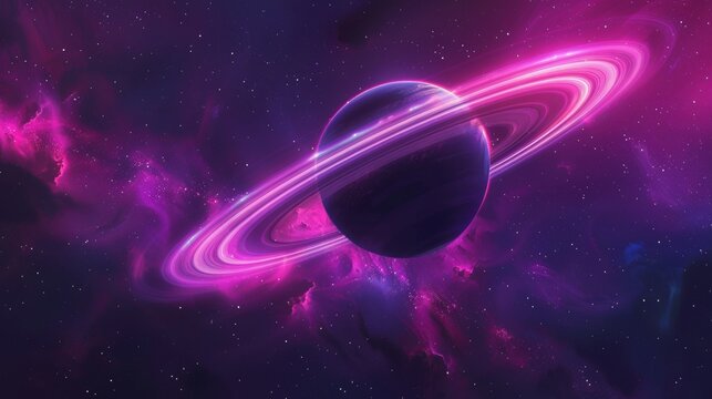 captures the beauty of a galaxy saturn purple theme