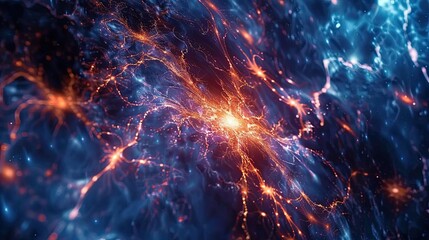 Fototapeta premium Dark matter filaments creating the cosmic web, stunning astrophysical structure