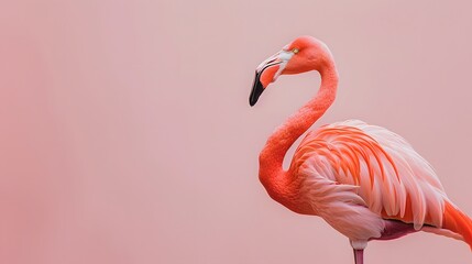 Fototapeta premium Illustration disign of a pink flamingo. Ai Generate.