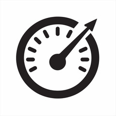 Speedometer icon vector silhouette illustration white background