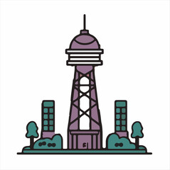 Minimalist mobile tower skyscraper tower icon vector silhouette