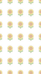 16:9 レトロなひまわりパターン⭐︎PNG