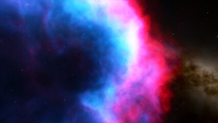 Space illustration with a color glow
