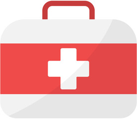 First aid kit flat icon isolated on white background.