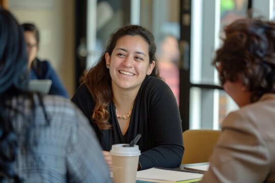 Professional Photography of a feedback reflection session, with employees journaling their thoughts and insights af, Generative AI