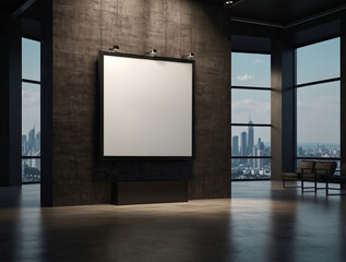 3d rendering empty billboard advertisement with modern design