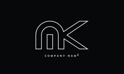 MK, KM, M, K Abstract Letters Logo Monogram