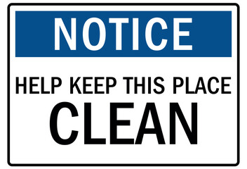 Fototapeta premium Keep clean sign