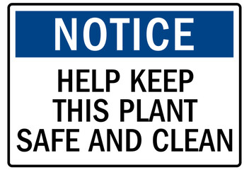 Keep clean sign