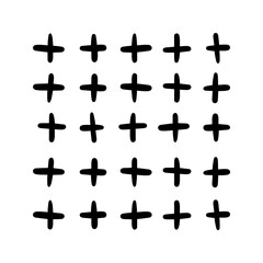 Cross stitch pattern. Black and white Icon. Hand drawn vector illustration on white background.