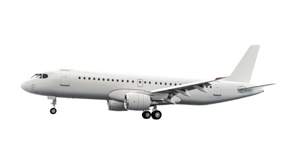 Obraz premium White Airplane Landing on a White Background, PNG File