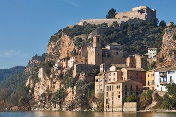 Historic village with medieval castle. Miravet, Tarragona. Catalunya, Spain