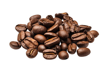 Naklejka premium A Symphony of Roasted Beans on a White or Clear Surface PNG Transparent Background.