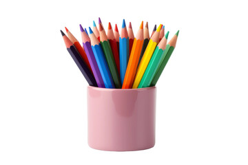 Fototapeta premium A Cup of Rainbow Creativity on a White or Clear Surface PNG Transparent Background.