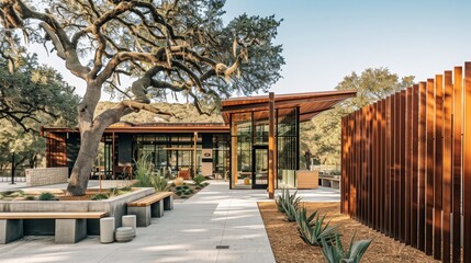 Obraz premium Scenery outside the building, landscape, beauty, green spaceScenery outside the building, landscape, beauty, green space