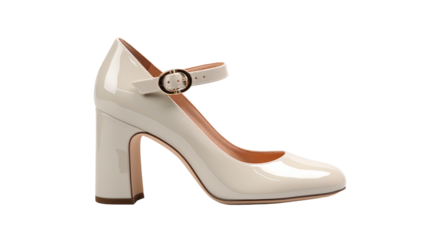 a white high heeled shoe