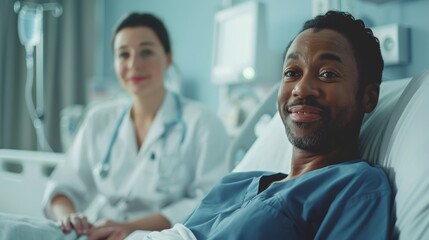 Obraz premium Nurse Caring for Patient in Hospital