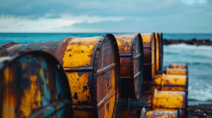Obraz premium Fuel oil barrel background illustration generated by ai
