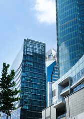 Obraz premium Skyscrapers in modern Shanghai city of China. Glass modern high buildings