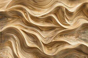 Obraz premium abstract wooden background with wavy lines in beige, brown and grey colors, fluid lines, liquid wooden effect