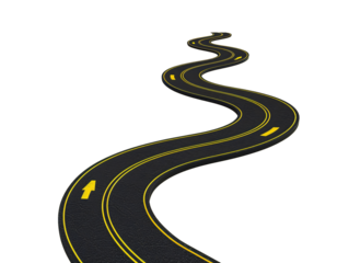 a road with yellow markings