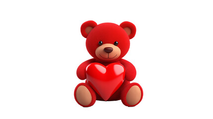 Obraz premium a red teddy bear holding a heart