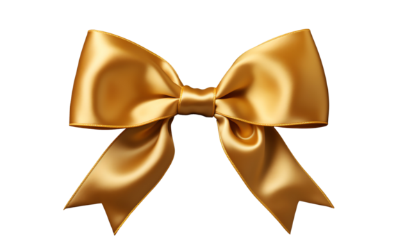 a gold bow on a black background
