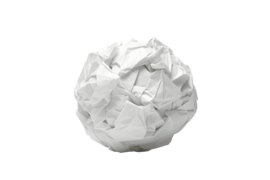 The Ghostly Dance of the Crumpled Paper on a White or Clear Surface PNG Transparent Background.