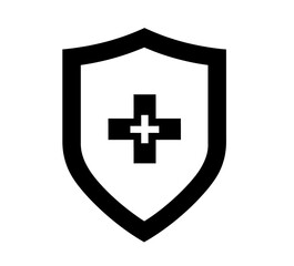 Obraz premium a black and white shield with a cross