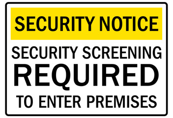 Subject to search sign