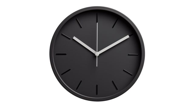 a black clock with white hands