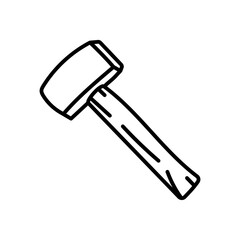 Hammer Outline Icon, Vector illustration