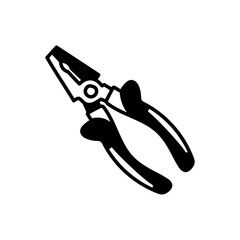 Pliers Glyph Icon, Vector illustration