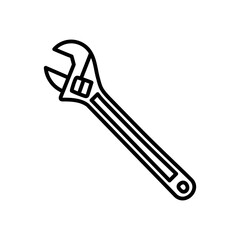 Wrench Outline Icon, Vector illustration