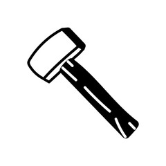 Hammer Glyph Icon, Vector illustration