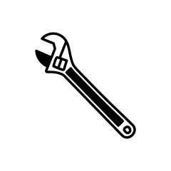 Wrench Glyph Icon, Vector illustration